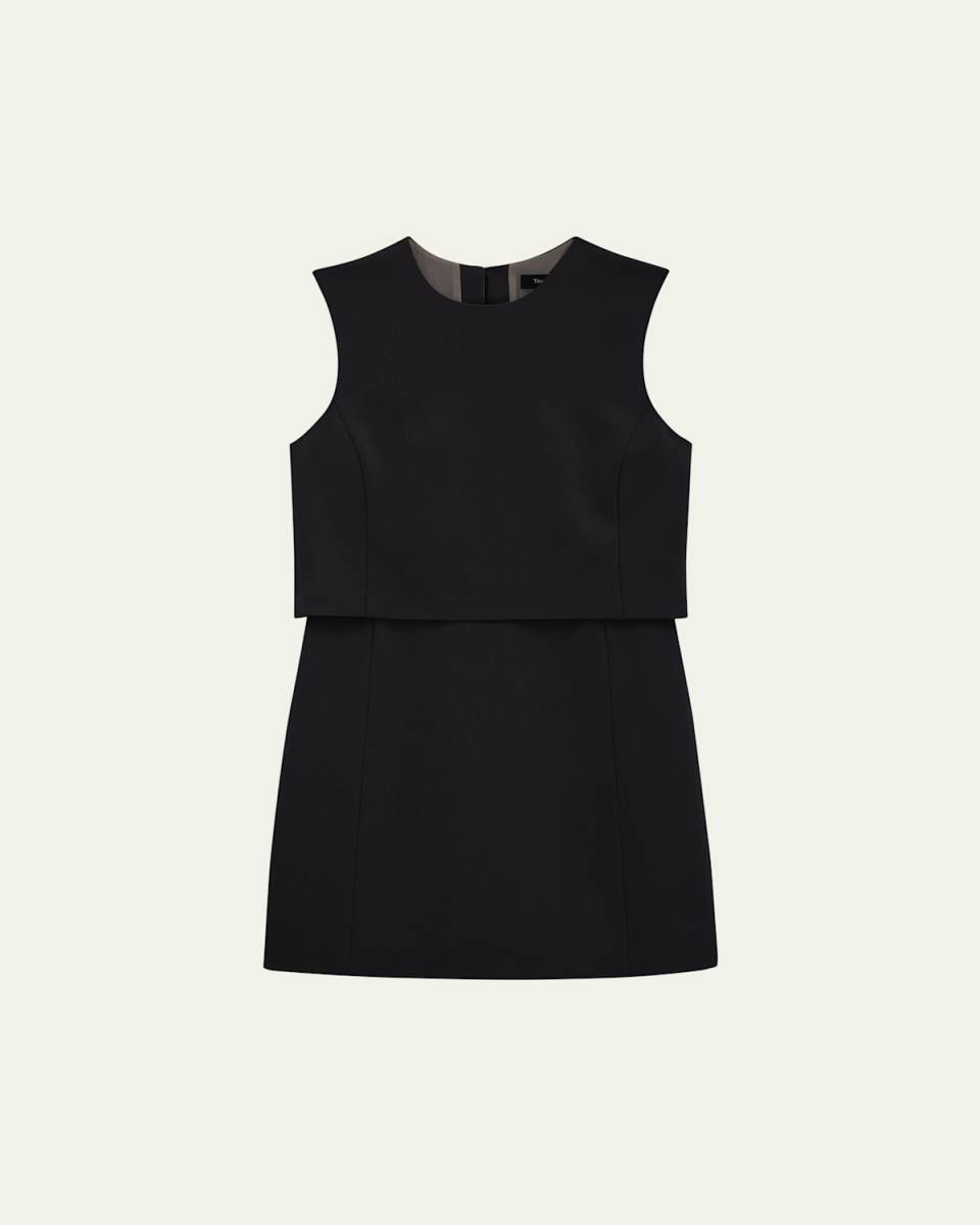 Crepe Sculpted Layer Mini Dress